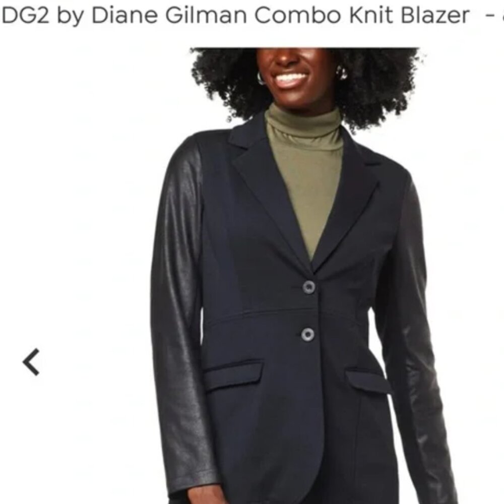 Nwot Dg2 By Diane Gilman Combo Knit Blazer Dg2 By Diane Gilman Sz Xl